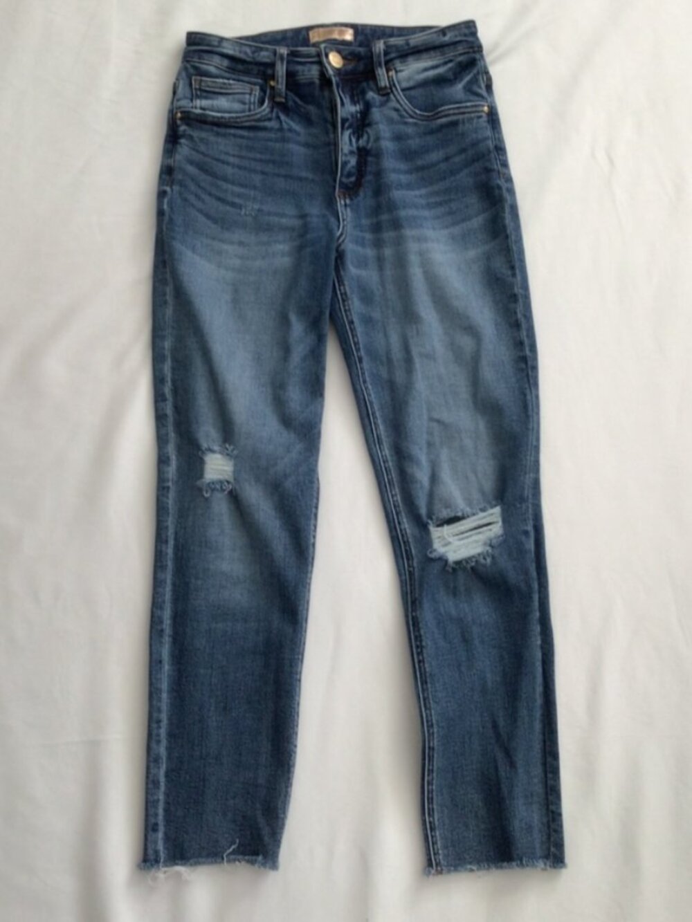 KUT Rachael Distressed Slim Jeans Sz 2